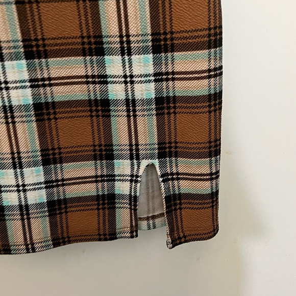 No boundaries mini dress. Sz:M (7-9) plaid brown - Picture 3 of 3